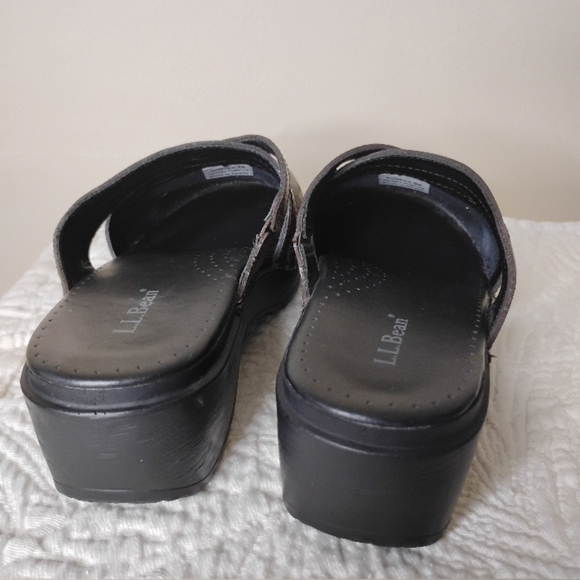 L.L. Bean Leather Clogs Size 39 Slip-On Preppy Classic Comfort Coastal - Picture 7 of 11
